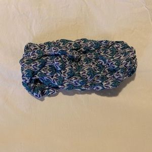 Missoni blue and white weave headscarf